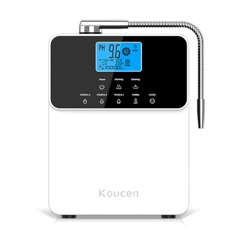 Alkaline Water Ionizer Machine for Home, 11 Titanium Plates Heating Alkaline Water Machine, pH4-10.5 Acid Water Purifier, Water Filter Up to -600mV ORP | 10000 Liters Per Filter, White