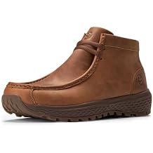 SUREWAY Men's Chukka Boots,Fashion and Comfort Driving Shoes,Lightweight Durability Leather Moc Toe Work Boots