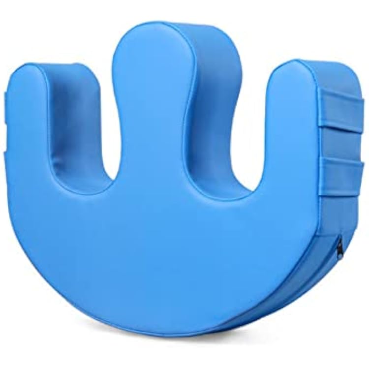 ASkinds Patient Turning Device Paralysis Bed Rest Nursing Help The Elderly Turn Over PU Leather Anti-Decubitus Multifunctional UU-Shaped Waterproof Transfer Pad, Blue