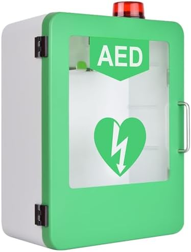 Wall Mounted AED Cabinet, ABS Plastic Automatic External Defibrillator Box for First Aid Emergency
