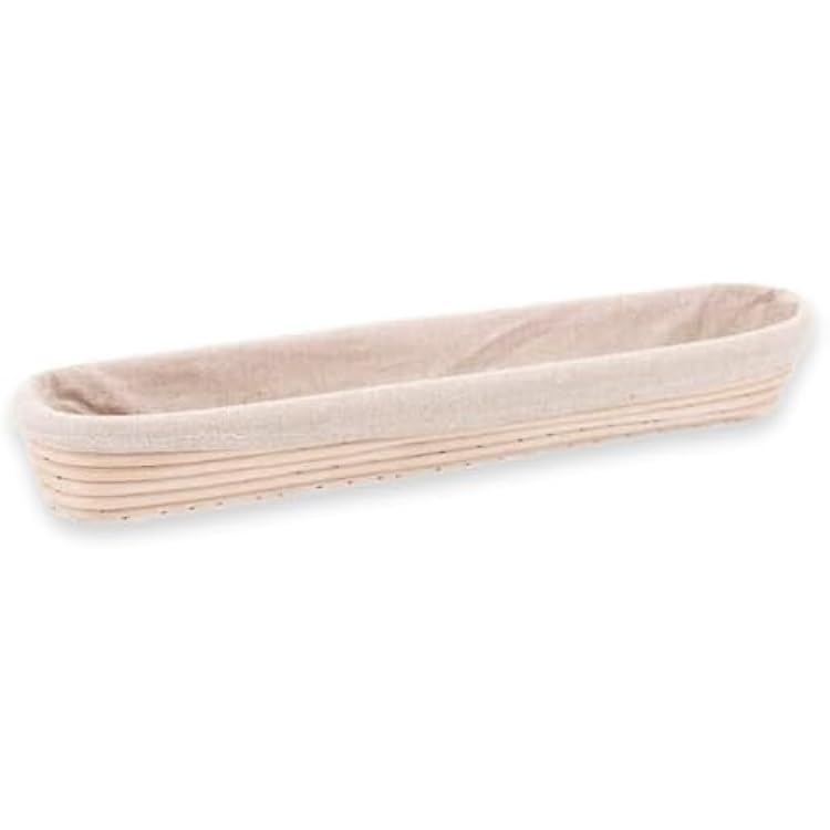 Banneton Proofing Set Rattan for French Baguettes with Liner 17 Long Includes Liner Sourdough Basket for Artisan Baking