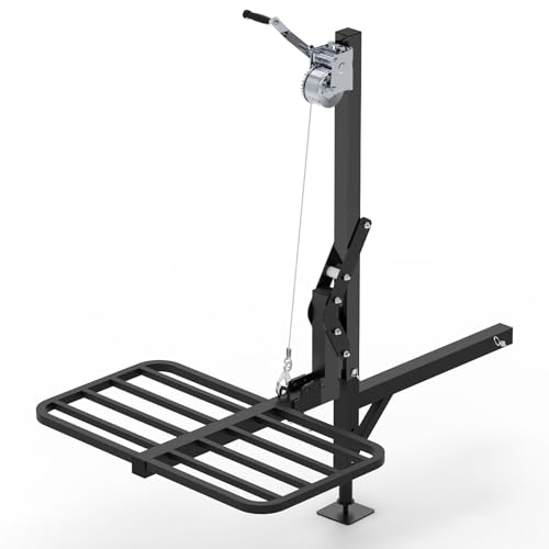 Truck Hitch Game Carrier Lifting System - Hitch-Mounted Hoist Platform - 360 Degree & Foldable for Safely Load, 250lbc Lift for Truck, Pickups & SUV Fits 2