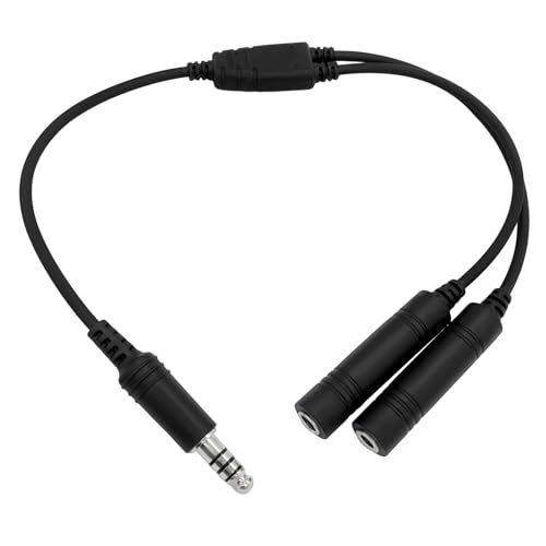 General Aviation Headset GA Dual Plug to Helicopter U174 Adapter Pilot Headset Converter Airplane Headphones Connector 3-GA-U174-military