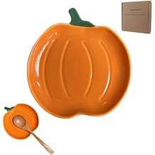 Ceramic Spoon Rest for Stove Top, Halloween Pumpkin Cute Spoon Rest for Kitchen Counter, Cooking Spoon Holder for Kitchen Counter, Utensil Rest Spatula Rest Ladle Holder Tong Rest (Orange)