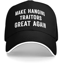 Make Hanging Traitors Great Again Adjustable Sandwich Hat Baseball Cap Black