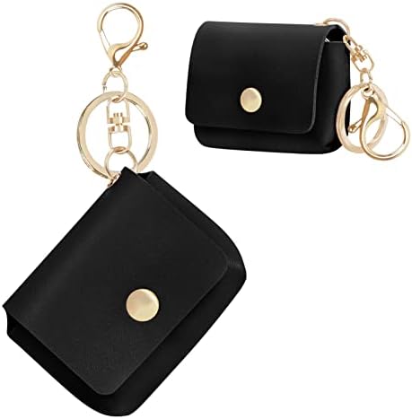 Toplive Compatible with AirPods Pro Case, PU Leather Shockproof Protective Case Cover for AirPods Pro with Keychain and Clasp -Black
