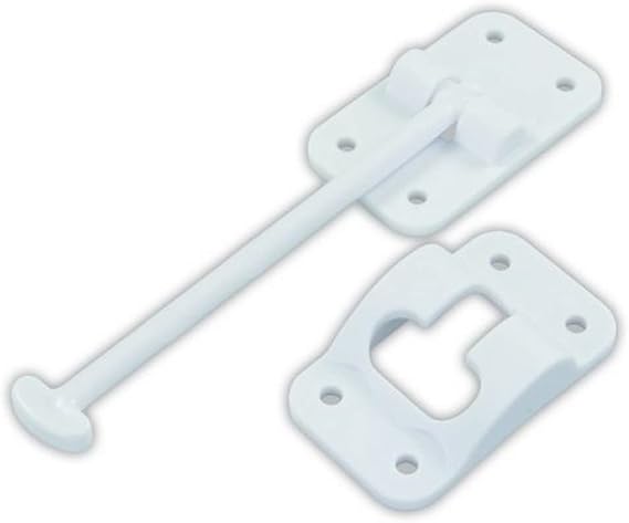 JR Products 10454 Plastic T-Style Door Holder - Colonial White, 6"