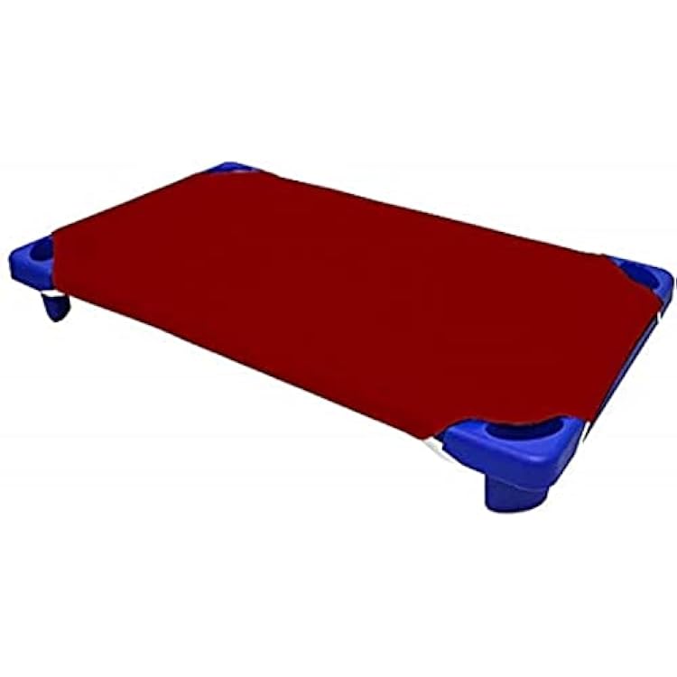 Daycare Cot Sheets for Toddler and Preschool - DaycarePre-School Cot Sheet - Corner Elastic Loops - Cot Bed Fitted Sheet - Polycotton Surface Pack of 6 - 22 W X 40 L - Burgundy