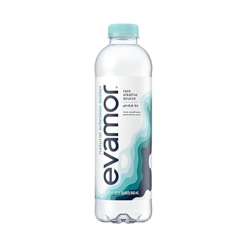 EVAMOR Artesian Bottled Water - Single Source, Naturally Alkaline  of Electrolytes for Hydration and Health, 64 Fl. Oz. Bottles Pack of 12