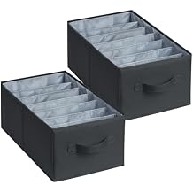 2 Pack Large Wardrobe Closet Organizer - Drawer Organizer Clothes, Efficient Sweatshirt Organizer for Closet, Versatile Closet Organizers and Storage (Black, 17.7" L x 9.8" W x 7.1" H)