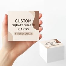 Custom Square Business Cards Add Photo/LOGO/Text Personalized Business Cards for Small Business 300gsm Matte Paper Front & Back Sides Printed