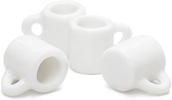 4 Pcs White 1/12 Miniature Coffee Mugs Dollhouse Decoration Accessories, Dollhouse Decor, Dollhouse Accessories