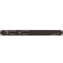 TOA DA-250D CU Dual Power Amplifier; 2 x 250W; Lightweight; Up to 420 Watts Power Consumption; Class D Amplification System; 1 Rack Unit Size; Black Aluminum Panel; Forced Cooling; Black Finish
