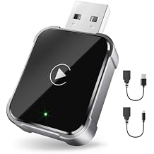 Wireless CarPlay Adapter for iPhone, 2025 Upgrade Wired Carplay to Wireless, Low Latency, Long-Term Stability, Plug & Play, Mini Apple CarPlay Dongle, USB A/C, Works with 1000+ Car Models, Black