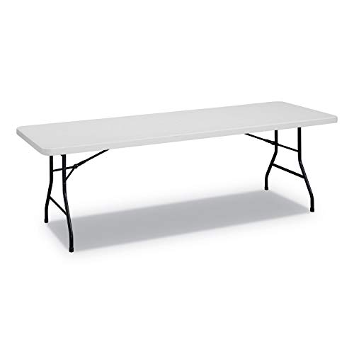 Alera Rectangular Plastic Folding Table, 96w X 30d X 29.25h, Gray