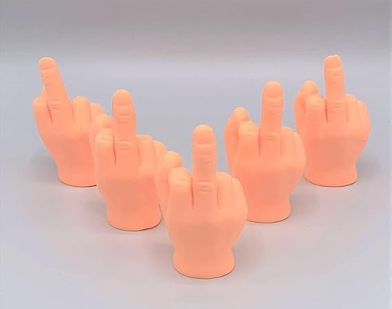 10 PCS Middle Finger Hands Premium Rubber Little Tiny Finger Hands Fun Realistic Design Hilarious Funny Finger Puppets Mini Hand Dolls Storytelling