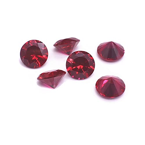 Blood-red Ruby Mohs Hardness 9 Round Faceted Gemstone Brilliant Cut Ruby Gem