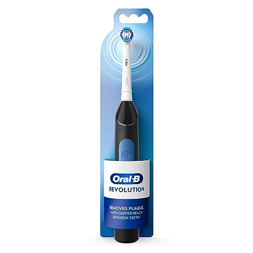 Oral-B Revolution Battery Toothbrush with 1 Brush Head, Black, Batteries Included