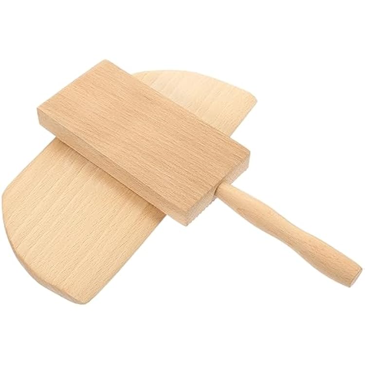 Gnocchi Board Set 2-Piece Wooden Pasta Maker Kit with Wear-Resistant Dough Scraper for Homemade Gnocchi and Cavatelli for Baking and Cooking Enthusiasts