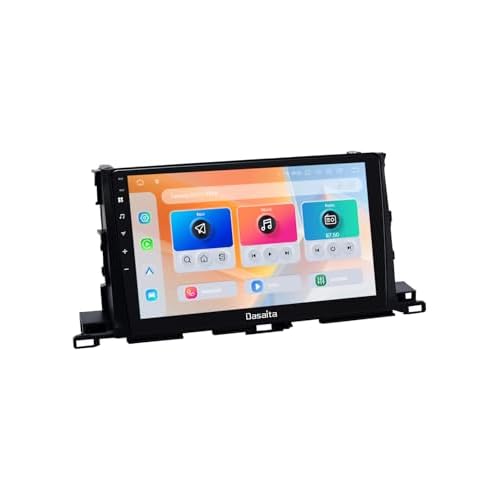 Dasaita Android 13 8GB 256GB Car Stereo for Toyota Highlander 2015-2019, 10.2 QLED Touch Screen with Wireless Apple CarPlay, Bluetooth, GPS Navigation, and AMFM Radio