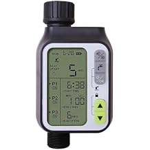 NURII Garden Automatic Irrigation Water Timer, with Rain Sensor Outdoor Separate Irrigation Programs Irrigation Control System