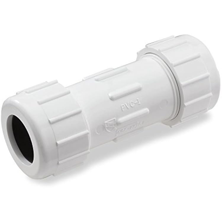 King Brothers Inc. CPC-2000 2-Inch Compression PVC Compression Coupling, White