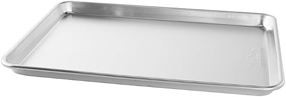 Nordic Ware Naturals HalfSheet - USA Made Aluminum Commercial Quality Sheet Pan for Baking or Roasting, Encapsulated Galvanized Steel Rim Prevents Warping, Half Sheet (Pack of 6)