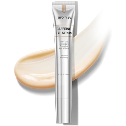 Caffeine Eye Cream with Niacinamide, Hyaluronic Acid, Vitamin E & Peptides - Under Eye Serum for Puffiness and Dark Circles, 0.7 Fl Oz Pack of 1