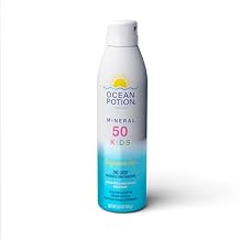 Ocean Potion Sun Care Kids Mineral Sunscreen Continuous Spray SPF 50, Zinc Oxide Mineral Sunscreen Body Spray, Broad Spectrum UVA/UVB Protection, Non-Greasy Water-Resistant Sunscreen for Kids, 5.5 oz