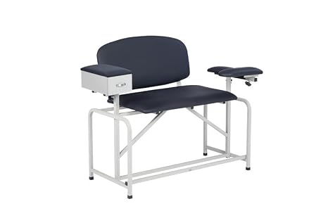 VivaComfort Black 750 lbs Weight Capacity Bariatric Extra-Tall Blood Drawing Chair, Phlebotomy Bariatric Chair with Arms