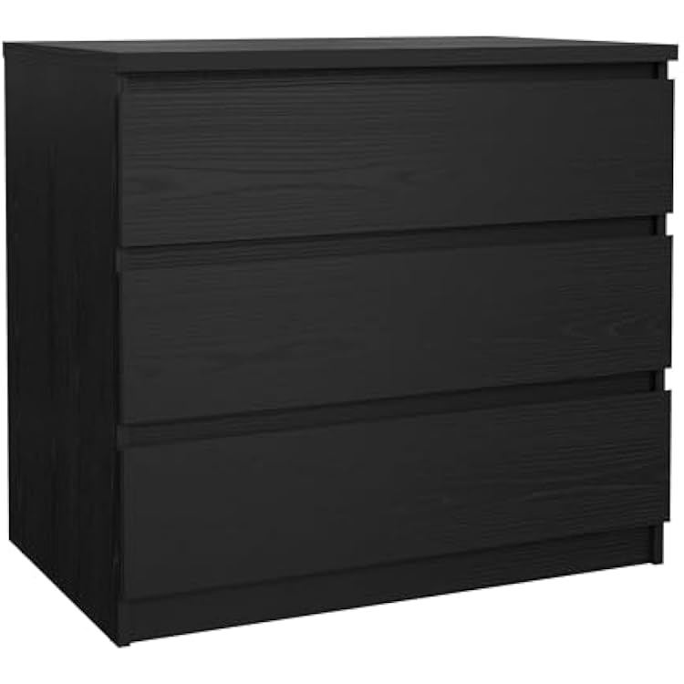 Tvilum Scottsdale 3 Drawer Chest in Black Woodgrain