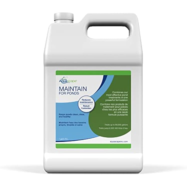 Aquascape MAINTAIN Water Treatment for Koi and Fish Ponds, Easy To Use, Powerful Blend of Beneficial Bacteria, Phosphate Binder, Flocculent, and Detoxifier, 1 gallon  3.78 L | 96060