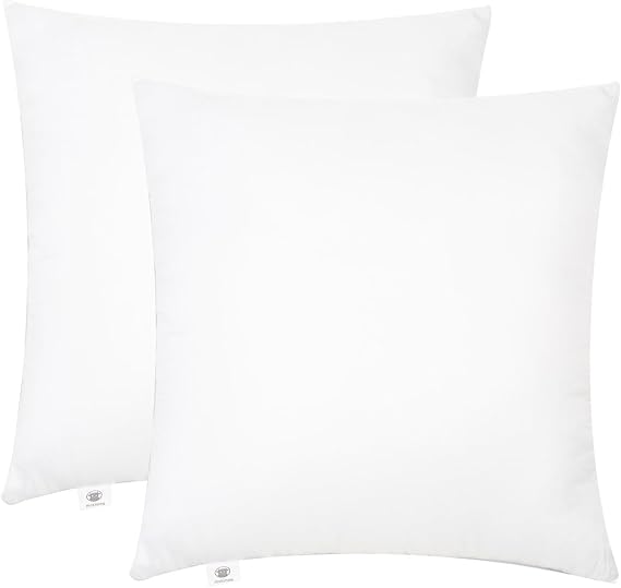 Throw Pillow Inserts 45cm x 45cm (18" x 18"), Cushion Inserts, Hollowfibre Filling for Sofa, Bedding Cushion Pads (Pack of 2)