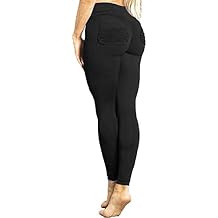 FITTOO Womens Booty Scrunch Leggings High Waist Ruched Yoga Pants Side Pockets Tights