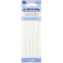 Beadalon Collapsible Eye Beading Needles, Extra Fine, 0.24 mm / .009 inches Diameter, 5 inches Length, 4 pc