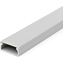 Solid Cable Management Raceway with Cover, 1-1/2"(38mm)W x 5/8"(16mm)H - 6.5ft(2m) length, Single Channel PVC Network/Power Cord Hider/Wall Wire Duct, Max 30 Cables, UL Listed, TAA