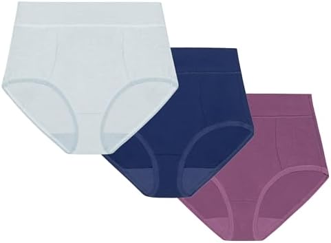 PLAYTEX Womens Light Tummy Control Underwear Briefs, 3-Pack, Cotton Stretch Underwear with Smoothing Plus Sizes, too