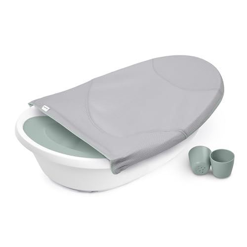 Ingenuity Room to Soak 4-in-1 Baby Bath Tub, Newborn to Toddler, Adjustable Full Coverage Sling, Supportive Seat, Includes 2 Pour & Rinse Cups, Easy Release Drain Plug, 0M