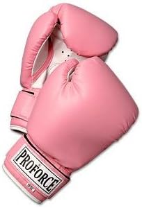 ProForce Leatherette Boxing Gloves with White Palm - Pink - 10 oz.