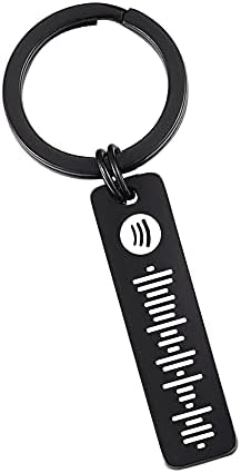 Personalized Music Spotify Scan Code Keychain Custom Engraved Song Stainless Steel Keyring Gifts for Women Men