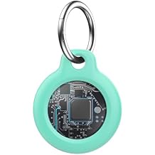 Bluetooth Tracker Tag with Keychain, Position Tracking, Loud Sound Alert, Anti-Loss Device, Teal, 3.1cm, Replaceable Battery