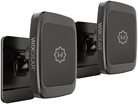 2 Pack Universal Stick On Dashboard Magnetic Phone Car Mount, for Cell Phones and Mini Tablets with Fast Swift-snap Technology, Newer Bigger Model
