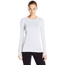 Tommie Copper Women's Performance Rhythm Long Sleeve Crew Shirt, White, Small