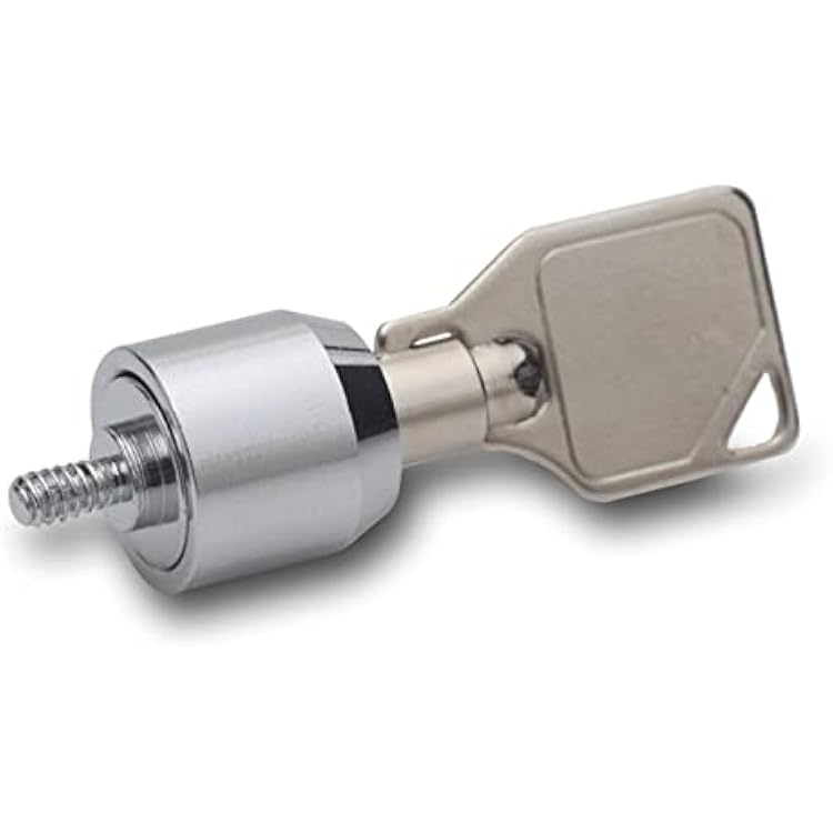 Silver Metal Desktop Computer Lock with Key, Anti-Theft, Modern Style, Works with Most Desktops & Docking Stations