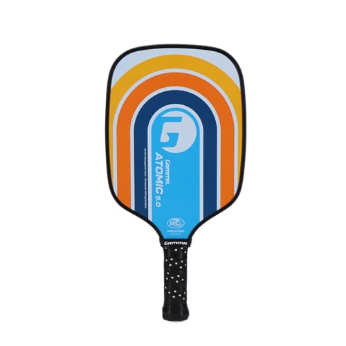 Gamma Sports 5.0 Pickleball Paddle, Graphite Pickleball Paddle with Polypropylene Core and Honeycomb Grip, Blue and Orange, 4 14