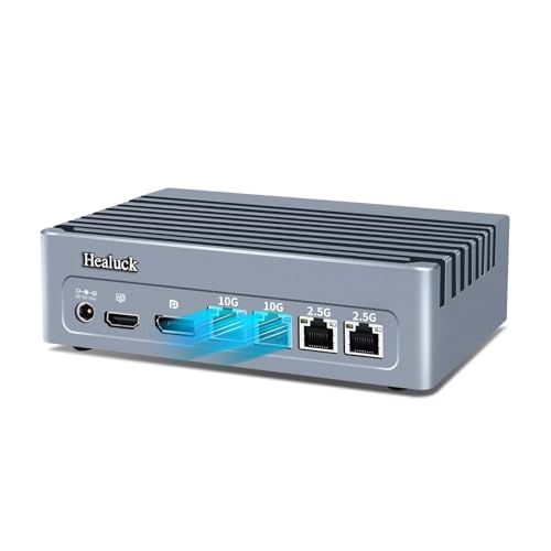 S7 Dual 10GbE Mini PC N305, Firewall Micro Appliance 4 LAN 2 x 10Gbit, 2 x i226V 2.5GbE, Barebone NO RAM NO SSD, 2 x NVMe OPNsense Hardware, USB-C Port, 2USB3.2 10Gbps, SPKMIC