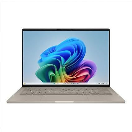 ASUS Zenbook 14 OLED Laptop 2025 14 WUXGA 1920 x 1200 Qualcomm Snapdragon X Plus X1P-42-100, Qualcomm Snapdragon X Plus Adreno Graphics, 16GB LPDDR5, 512GB SSD, Backlit KB, Wi-Fi 6E, Windows 11 Pro