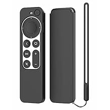 Protective Silicone Case Compatible with 2021 2022 Apple TV Siri 4K (2nd & 3nd Generation) Remote, Anti-Slipping Durable Full Protection, Shock Absorption Washable Case (Black)