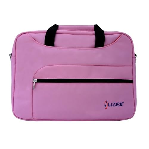 Lizer Laptop Bag, Laptop Sleeve Case 13 Inch, Messenger Shoulder Bag For Laptop or Tablet, Computer Bag, 11-13 Inch Laptop Tablet Compatible Case, Sleek, Durable & Water-Repellent Fabric Pink