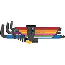 Wera 05022640001 950/9 Hex-Plus Multicolour Imperial 2 L-Key Set, Imperial, BlackLaser, 9 Pieces